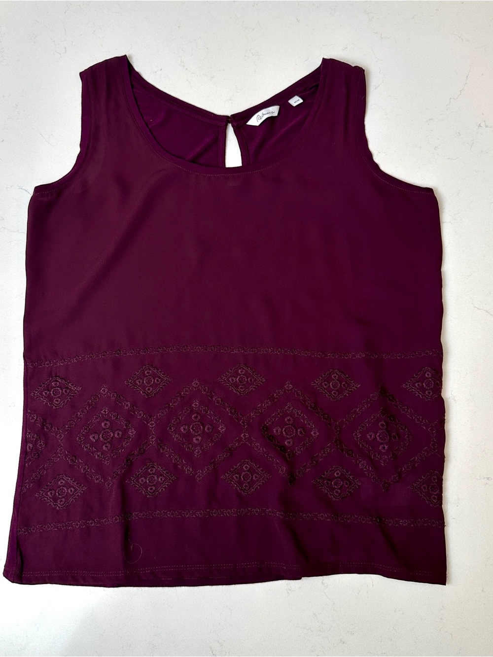 Women’s Plum Embroidered Sleeveless Tank Top